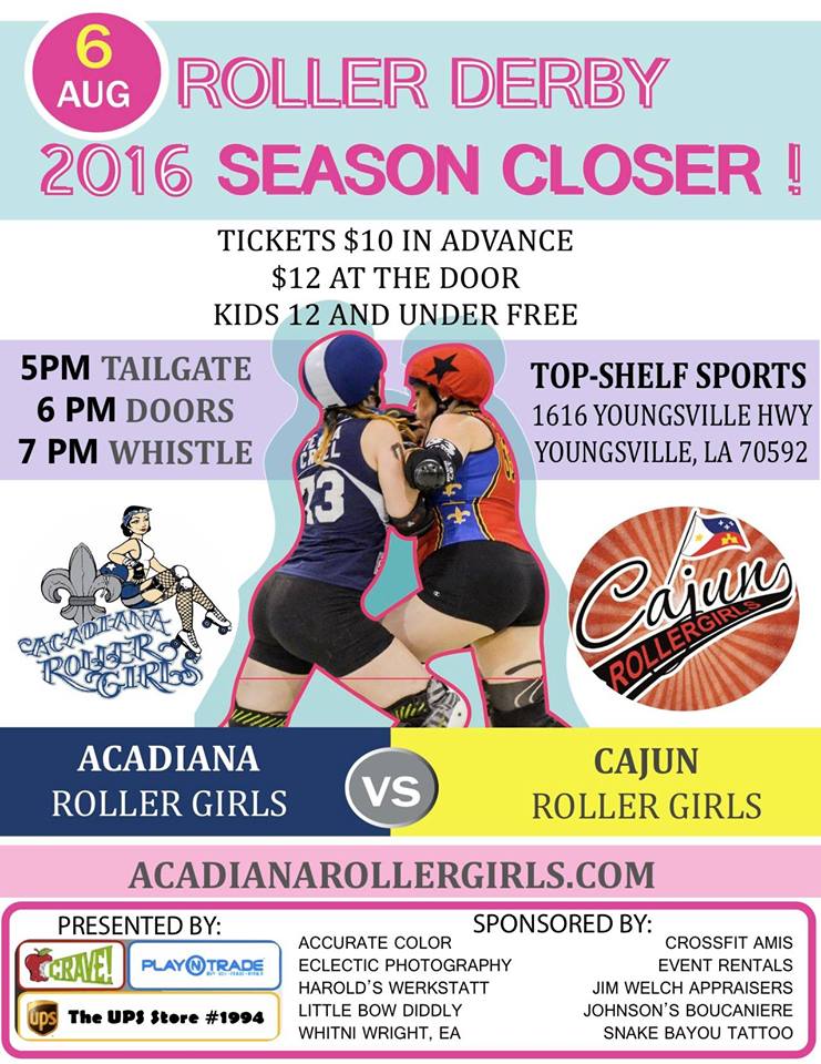 CRG Heads Back to Youngsville to Rematch Acadiana Roller Girls!