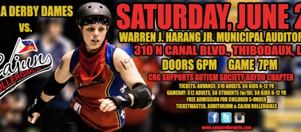 Cajun Rollergirls to Host CenLa Derby Dames in June 28 Game at Harang Auditorium