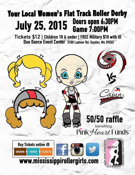 Cajun Rollergirls travel to Gautier to face Mississippi Roller Girls July 25