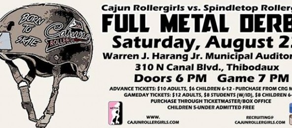 Cajun Rollergirl to host Spindletop Rollergirls Aug. 22 in Thibodaux!