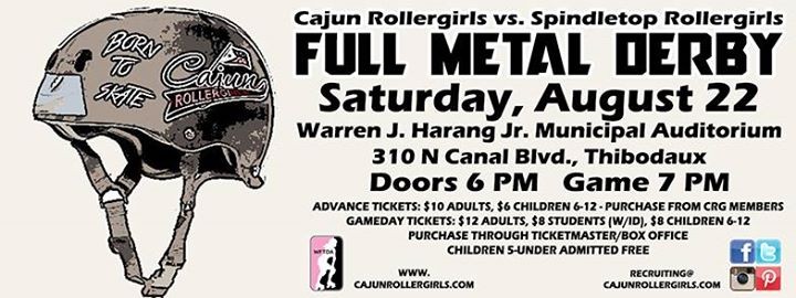 Cajun Rollergirl to host Spindletop Rollergirls Aug. 22 in Thibodaux!